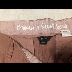 J. Crew pink “broken-in scout” chino pants